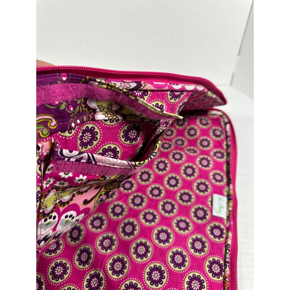 Vera Bradley Quilted Laptop Sleeve Pink Purple Paisley Floral Padded Case 17x12 - Picture 7 of 10